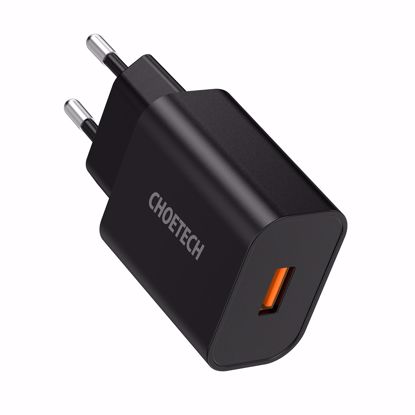 Picture of Choetech Choetech QC EU 3.0A USB-A Mains Charger in Black (No Cable)