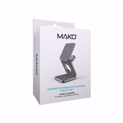 Picture of Mako Mako Magnetic Wireless Charger Fold 3-in-1 in Space Grey